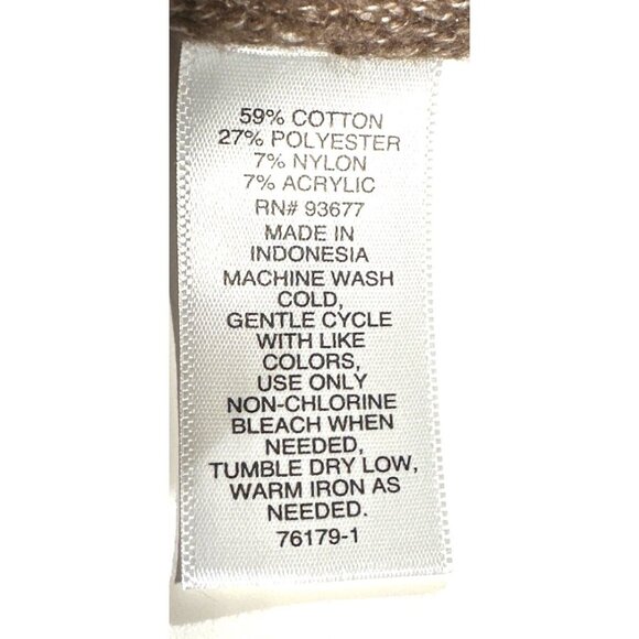 Mutual Weave XL Cable Knit Brown Turtleneck Sweater Cotton Blend Textured Design - Picture 10 of 10